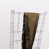 5 Pack Shiny Black Gold Foil Chair Sashes Disco Mirror Ball Theme Polyester Chair Sashes