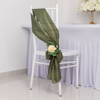 <span style="background-color:transparent;color:#000000;">Perfect for All Occasions - Dusty Sage Green Taffeta Chair Sashes</span>