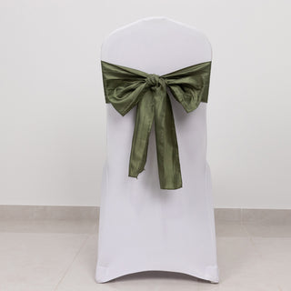 <span style="background-color:transparent;color:#000000;">Premium Dusty Sage Green Accordion Crinkle Taffeta Chair Sashes</span>