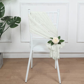 Enhance Your Event Decor with Ivory Gauze Cheesecloth Chair Sashes