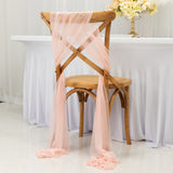 20-Pack Sheer Chair Drape Decor in Blush – 9ft Shimmer Sash, Wrinkle-Free