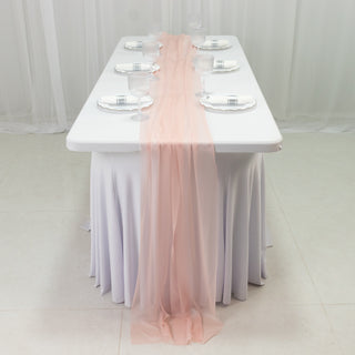 Blush Sheer Chiffon Table Runners