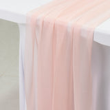 20-Pack 9ft Sheer Table Runners – Blush Shimmer Sheer Drapes, Wrinkle-Free