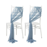 20-Pack Sheer Chair Drape Decor in Dusty Blue – 9ft Shimmer Sash, Wrinkle-Free