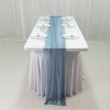 20-Pack 9ft Sheer Table Runners – Dusty Blue Shimmer Sheer Drapes, Wrinkle-Free