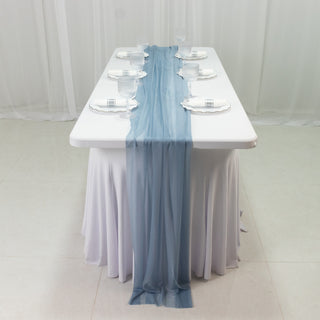 Dusty Blue Sheer Chiffon Table Runners