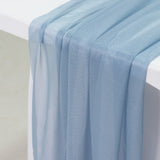 20-Pack 9ft Sheer Table Runners – Dusty Blue Shimmer Sheer Drapes, Wrinkle-Free