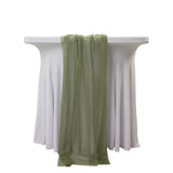 20-Pack 9ft Sheer Table Runners – Dusty Sage Green Shimmer Sheer Drapes, Wrinkle-Free