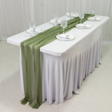 20-Pack 9ft Sheer Table Runners – Dusty Sage Green Shimmer Sheer Drapes, Wrinkle-Free