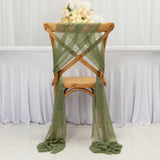 20-Pack Sheer Chair Drape Decor in Dusty Sage Green – 9ft Shimmer Sash, Wrinkle-Free