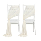 20-Pack Sheer Chair Drape Decor in Ivory – 9ft Shimmer Sash, Wrinkle-Free