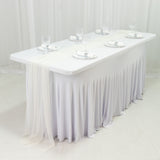 20-Pack 9ft Sheer Table Runners – Ivory Shimmer Sheer Drapes, Wrinkle-Free