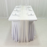 20-Pack 9ft Sheer Table Runners – Ivory Shimmer Sheer Drapes, Wrinkle-Free