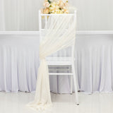20-Pack Sheer Chair Drape Decor in Ivory – 9ft Shimmer Sash, Wrinkle-Free