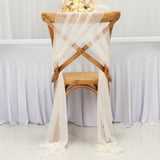 20-Pack Sheer Chair Drape Decor in Ivory – 9ft Shimmer Sash, Wrinkle-Free