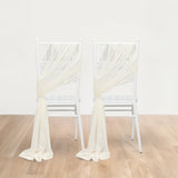 20-Pack Sheer Chair Drape Decor in Ivory – 9ft Shimmer Sash, Wrinkle-Free