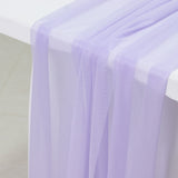 20-Pack 9ft Sheer Table Runners – Lavender Lilac Shimmer Sheer Drapes, Wrinkle-Free