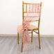 5 Pack Dusty Rose Sheer Crinkled Organza Chair Sashes, Premium Shimmer Chiffon Layered Chair Sashes