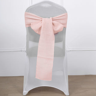 Add Elegance to Your Event with Blush Linen Chair Sashes