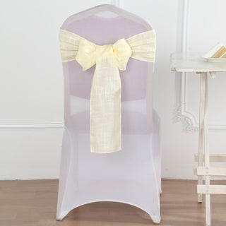 Elegant Ivory Linen Chair Sashes for a Sophisticated Touch