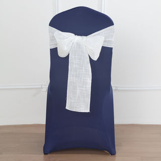 White Linen Chair Sashes for Elegant Event Decor