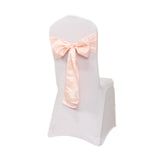 5 Pack Blush Lamour Satin Chair Sashes, Chair Bows - 6x106inch