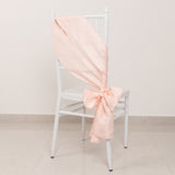 5 Pack Blush Lamour Satin Chair Sashes, Chair Bows - 6x106inch