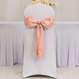 5 Pack Dusty Rose Lamour Satin Chair Sashes, Chair Bows - 6x106inch