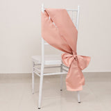 5 Pack Dusty Rose Lamour Satin Chair Sashes, Chair Bows - 6x106inch