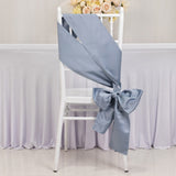 5 Pack Dusty Blue Lamour Satin Chair Sashes, Chair Bows - 6x106inch