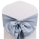 5 Pack Dusty Blue Lamour Satin Chair Sashes, Chair Bows - 6x106inch