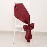 5 Pack Burgundy Lamour Satin Chair Sashes, Chair Bows - 6x106inch