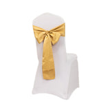 5 Pack Champagne Lamour Satin Chair Sashes, Chair Bows - 6x106inch