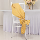 5 Pack Champagne Lamour Satin Chair Sashes, Chair Bows - 6x106inch