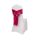 5 Pack Fuchsia Lamour Satin Chair Sashes, Chair Bows - 6x106inch