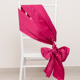 5 Pack Fuchsia Lamour Satin Chair Sashes, Chair Bows - 6x106inch