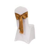 5 Pack Gold Lamour Satin Chair Sashes, Chair Bows - 6x106inch