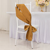 5 Pack Gold Lamour Satin Chair Sashes, Chair Bows - 6x106inch