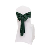 5 Pack Hunter Emerald Green Lamour Satin Chair Sashes, Chair Bows - 6x106inch