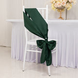 5 Pack Hunter Emerald Green Lamour Satin Chair Sashes, Chair Bows - 6x106inch