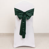 5 Pack Hunter Emerald Green Lamour Satin Chair Sashes, Chair Bows - 6x106inch