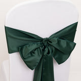 5 Pack Hunter Emerald Green Lamour Satin Chair Sashes, Chair Bows - 6x106inch