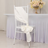 5 Pack Ivory Lamour Satin Chair Sashes, Chair Bows