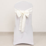 5 Pack Ivory Lamour Satin Chair Sashes, Chair Bows