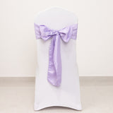 5 Pack Lavender Lilac Lamour Satin Chair Sashes, Chair Bows - 6x106inch