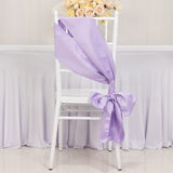 5 Pack Lavender Lilac Lamour Satin Chair Sashes, Chair Bows - 6x106inch