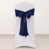 5 Pack Navy Blue Lamour Satin Chair Sashes, Chair Bows - 6x106inch