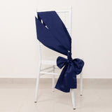 5 Pack Navy Blue Lamour Satin Chair Sashes, Chair Bows - 6x106inch