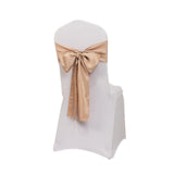 5 Pack Nude Lamour Satin Chair Sashes, Chair Bows - 6x106inch