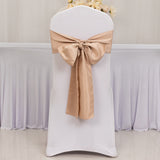 5 Pack Nude Lamour Satin Chair Sashes, Chair Bows - 6x106inch